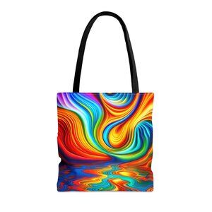 Reflections Tye Dye Swirls and Ripples Tote Bag AI Medium 100% Polyester #5
